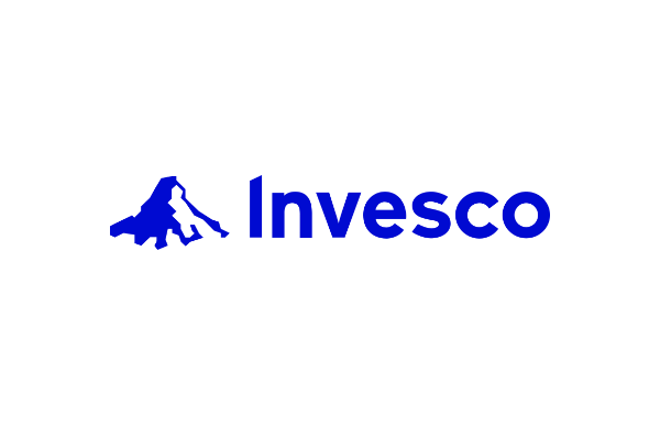 The invesco logo on a transparent background.