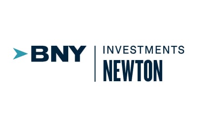 BNY Investments Newton logo, featuring "BNY" with an arrow symbol, a vertical line, and the words "Investments Newton" beside it on a white background.